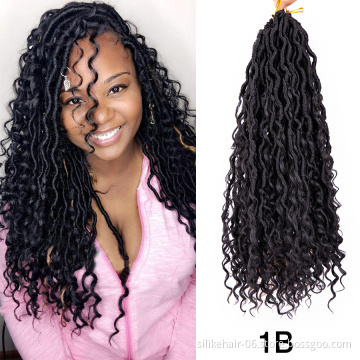 Curly Synthetic Twist Braids Hair Locks Ombre Black Blonde Goddess Locs Crochet Braiding Hair Synthetic Hair Extensions